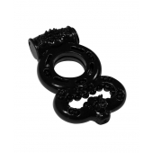 Чёрное эрекционное кольцо Rings Treadle с подхватом - Lola Games - в Пушкино купить с доставкой