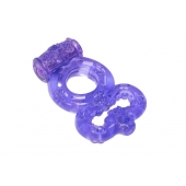 Фиолетовое эрекционное кольцо Rings Treadle с подхватом - Lola Games - в Пушкино купить с доставкой
