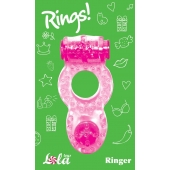 Розовое эрекционное кольцо с вибрацией Rings Ringer - Lola Games - в Пушкино купить с доставкой