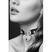 Черный чокер с замком в форме сердца - Bijoux Pour Toi - купить с доставкой в Пушкино