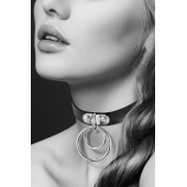 Черный чокер с двумя кольцами - Bijoux Pour Toi - купить с доставкой в Пушкино