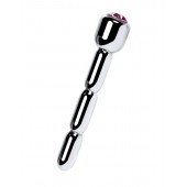 Серебристый уретральный плаг со стразом - 7 см. - ToyFa - купить с доставкой в Пушкино