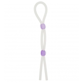 Прозрачное эрекционное кольцо-лассо SILICONE LASSO COCK RING DUAL BEADS - NMC - в Пушкино купить с доставкой
