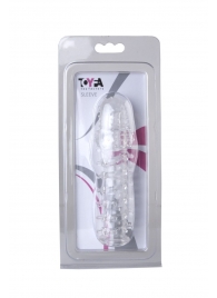 Прозрачная, закрытая насадка с шипами и точками - 13,5 см. - Toyfa Basic - в Пушкино купить с доставкой