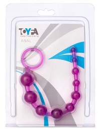 Фиолетовая анальная цепочка с кольцом - 25 см. - Toyfa Basic