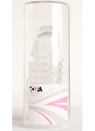 Гелевая прозрачная насадка с 2 отростками - 13 см. - Toyfa Basic - в Пушкино купить с доставкой