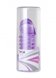 Закрытая фиолетовая насадка с 2 отростками - 13 см. - Toyfa Basic - в Пушкино купить с доставкой