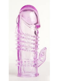 Фиолетовая насадка с коготком и шипами - 13 см. - Toyfa Basic - в Пушкино купить с доставкой