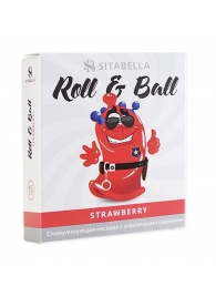 Стимулирующий презерватив-насадка Roll   Ball Strawberry - Sitabella - купить с доставкой в Пушкино