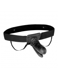 Полый страпон с двумя отростками и вибрацией Unisex Vibrating Hollow Strap-On Double Penetrating Dildo - 17,8 см. - Lux Fetish - купить с доставкой в Пушкино