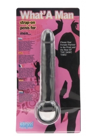 Чёрная насадка на пенис для анальной стимуляции WHATA MAN - 16 см. - Seven Creations - в Пушкино купить с доставкой