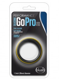 Черно-желтое силиконовое эрекционное кольцо Silicone Go Pro Cock Ring - Blush Novelties - в Пушкино купить с доставкой