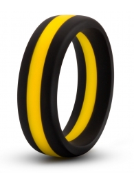 Черно-желтое силиконовое эрекционное кольцо Silicone Go Pro Cock Ring - Blush Novelties - в Пушкино купить с доставкой