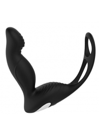 Черный вибромассажер простаты P-PLEASER W ERECTION ENHANCE - Dream Toys - в Пушкино купить с доставкой