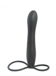 Черная насадка на пенис для двойной стимуляции Mojo BlackJack - 15 см. - Seven Creations - в Пушкино купить с доставкой