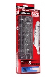 Прозразная закрытая насадка на пенис с поддержкой мошонки Clearly Ample Penis Enhancer - 22 см. - XR Brands - в Пушкино купить с доставкой