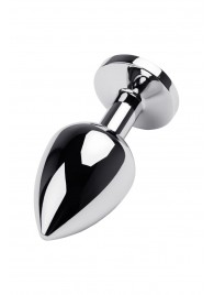 Серебристая коническая анальная пробка с красным кристаллом - 8 см. - ToyFa - купить с доставкой в Пушкино