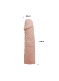 Закрытая телесная насадка-фаллос - 17 см. - Sex Expert - в Пушкино купить с доставкой