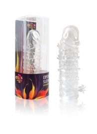 Закрытая прозрачная рельефная насадка Crystal sleeve - 13 см. - Erowoman-Eroman - в Пушкино купить с доставкой
