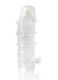 Закрытая прозрачная рельефная насадка Crystal sleeve - 13 см. - Erowoman-Eroman - в Пушкино купить с доставкой