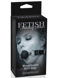 Черный кляп с дырочками Breathable Ball Gag - Pipedream - купить с доставкой в Пушкино