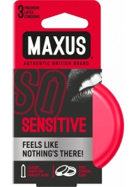 Ультратонкие презервативы в железном кейсе MAXUS Sensitive - 3 шт. - Maxus - купить с доставкой в Пушкино