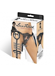 Черные трусики для страпона из патентованной кожи - Lux Fetish - купить с доставкой в Пушкино