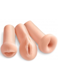 Комплект из 3 мастурбаторов All 3 Holes: вагина, анус, ротик - Pipedream - в Пушкино купить с доставкой