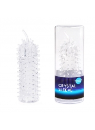 Закрытая рельефная насадка Crystal sleeve с усиками - 12 см. - Erowoman-Eroman - в Пушкино купить с доставкой