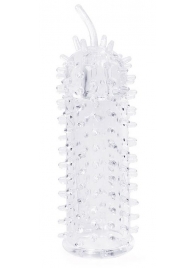 Закрытая рельефная насадка Crystal sleeve с усиками - 12 см. - Erowoman-Eroman - в Пушкино купить с доставкой