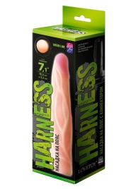 Телесная насадка с венками на Harness с коннектором GREEN LINE - 18 см. - LOVETOY (А-Полимер) - купить с доставкой в Пушкино