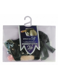 Черный пояс-трусики с двумя насадками Soft-Dolli - 16,5 и 10,5 см. - LOVETOY (А-Полимер) - купить с доставкой в Пушкино