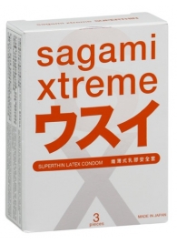 Ультратонкие презервативы Sagami Xtreme SUPERTHIN - 3 шт. - Sagami - купить с доставкой в Пушкино