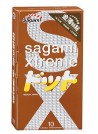 Презервативы Sagami Xtreme FEEL UP с точечной текстурой и линиями прилегания - 10 шт. - Sagami - купить с доставкой в Пушкино