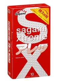 Утолщенные презервативы Sagami Xtreme Feel Long с точками - 10 шт. - Sagami - купить с доставкой в Пушкино