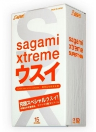 Ультратонкие презервативы Sagami Xtreme SUPERTHIN - 15 шт. - Sagami - купить с доставкой в Пушкино