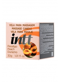 Массажная свеча для поцелуев Peach с ароматом персика - 30 гр. - INTT - купить с доставкой в Пушкино