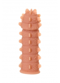 Телесная реалистичная насадка KOKOS Extreme Sleeve 04 с дополнительной стимуляцией - 12,7 см. - KOKOS - в Пушкино купить с доставкой