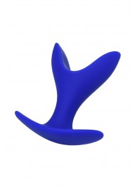 Синяя силиконовая расширяющая анальная пробка Bloom - 8,5 см. - ToyFa