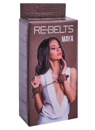 Коричневые кожаные наручники Maya - Rebelts - купить с доставкой в Пушкино