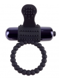 Черное эрекционное виброкольцо Vibrating Silicone Super Ring - Pipedream - в Пушкино купить с доставкой