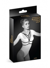 Черная упряжь на грудь Laura - Bijoux Pour Toi - купить с доставкой в Пушкино