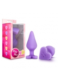 Фиолетовая анальная пробка Naughty Candy Heart Do Me Now - 8,9 см. - Blush Novelties - купить с доставкой в Пушкино