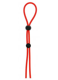 Красное лассо на пенис с двумя бусинами STRETCHY LASSO CAGE - Dream Toys - в Пушкино купить с доставкой