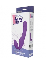 Фиолетовый безремневой вибрострапон DOUBLE DIPPER - Dream Toys - купить с доставкой в Пушкино