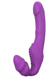 Фиолетовый безремневой вибрострапон DOUBLE DIPPER - Dream Toys - купить с доставкой в Пушкино