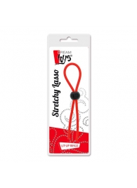 Красное эрекционное лассо с одной бусиной-утяжкой STRETCHY THIN LASSO - Dream Toys - в Пушкино купить с доставкой