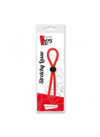 Красное эрекционное лассо с одной бусинкой-утяжкой STRETCHY THICK LASSO - Dream Toys - в Пушкино купить с доставкой