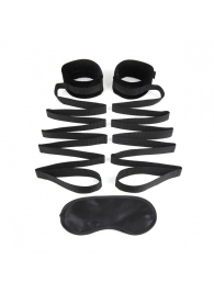 Чёрные манжеты для фиксации на кровати Bondage Bed Strap - Lux Fetish - купить с доставкой в Пушкино