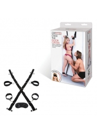 Чёрный набор для фиксации у двери - Lux Fetish - купить с доставкой в Пушкино